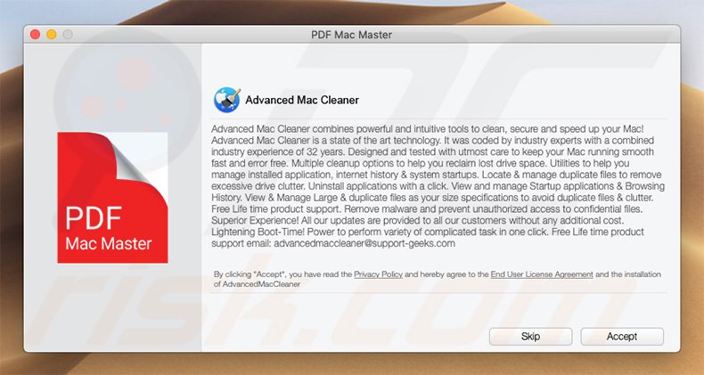 uninstally advanced mac cleaner